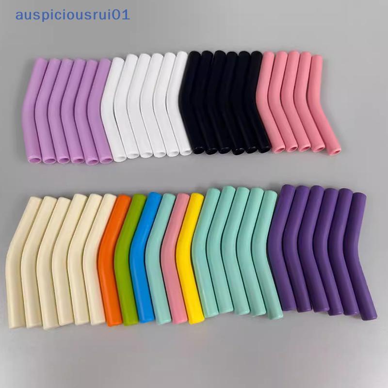 6 Pçs/Set Capas De Palha De Silicone Macio Canudos Dicas Cobre Apto Para 9mm De Largura Reutilizáveis Bicos Aço Inoxidáv