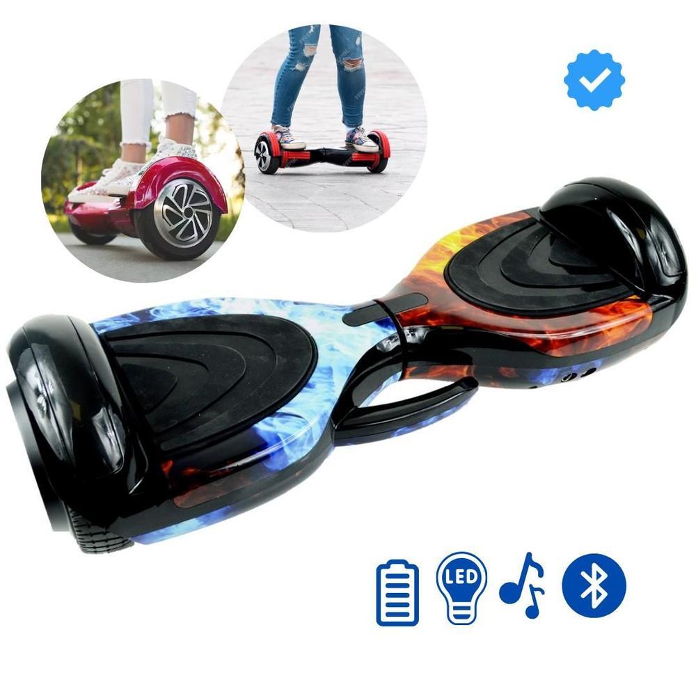 Hoverboard Elétrico Portátil Com Bluetooth Luz LED Rodas 6,5 E Bateria Recarregável Para Lazer