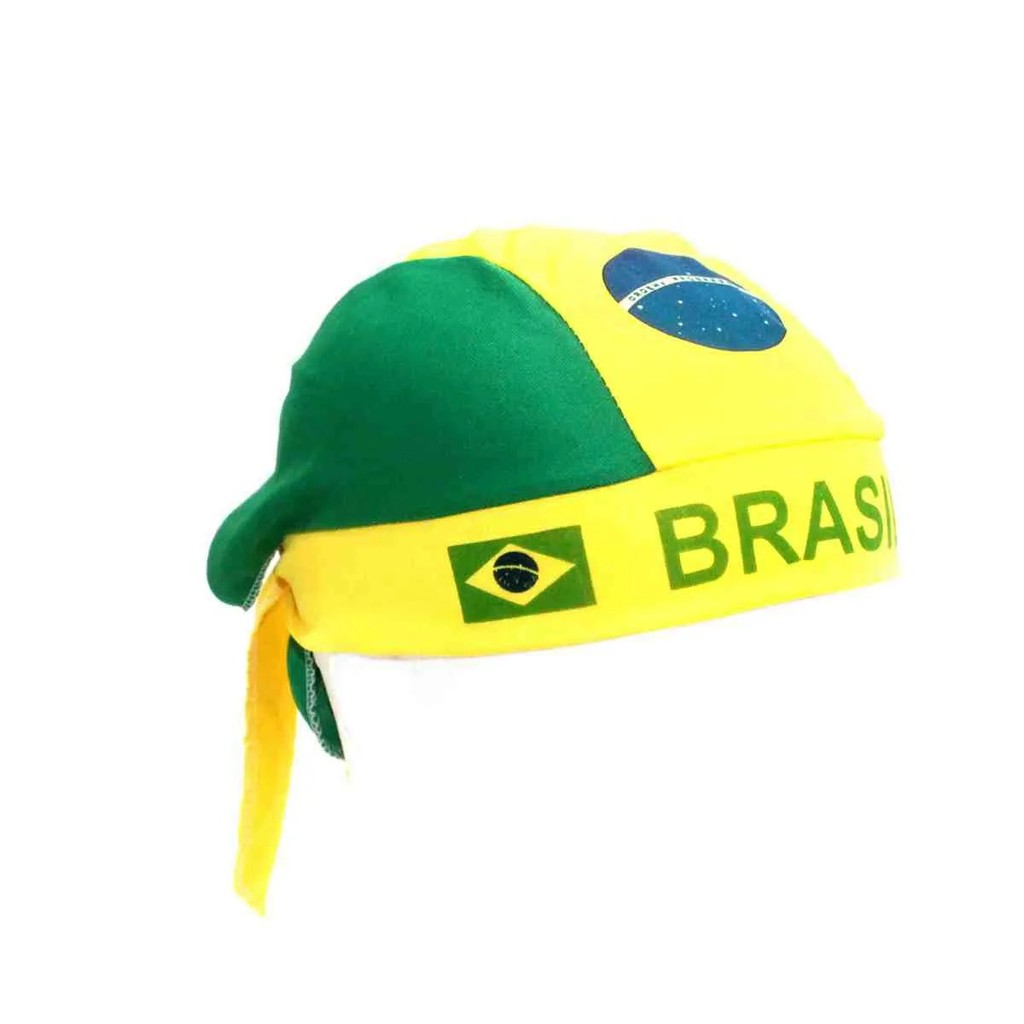 Bandana Brasil Verde E Amarelo Touca Para Cabeça Brasil