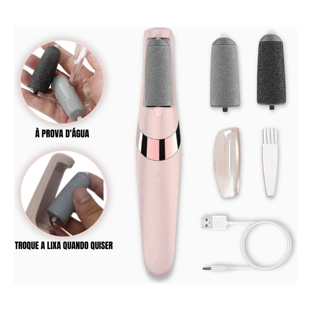 Lixador De Pé Elétrico Lixa Elimina Calo Portátil Usb Pilha