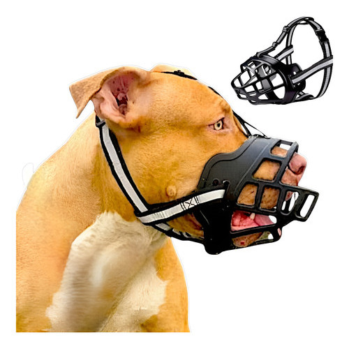 Focinheira Pitbull Original Confortável Tamanho 6 - (g) Preto Grande