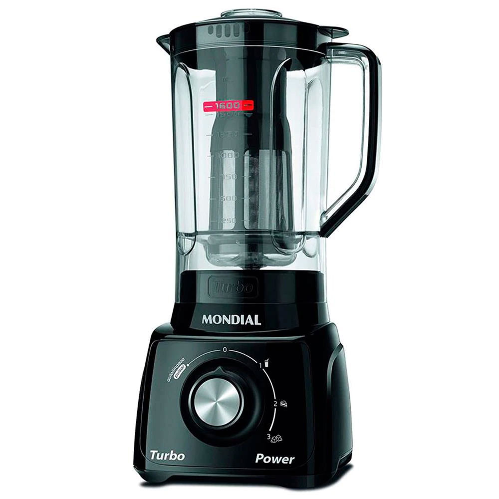 Liquidificador Turbo Power L-99 FB Copo San Cristal 3 Velocidades Mondial