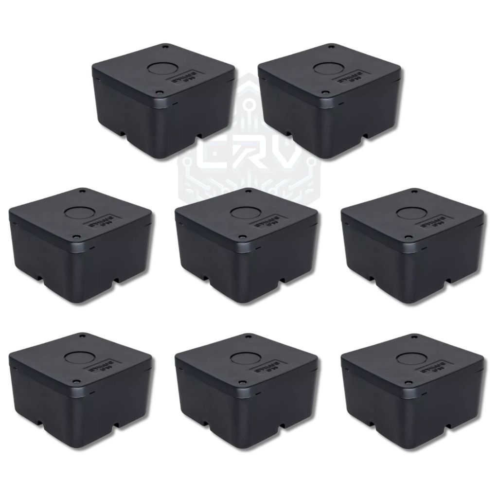 KIT 8 Caixa Plástica Organizadora de Proteção Câmera Parafuso C/ Vedação Stilus IP55 Preto