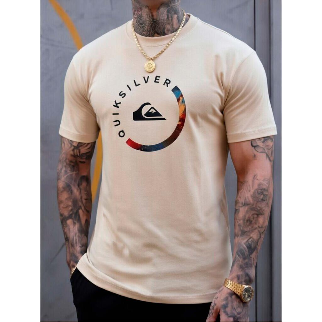 Camiseta Masculina Casual QuikSilver Retro Lançamento Camisa Básica 100% Algodão