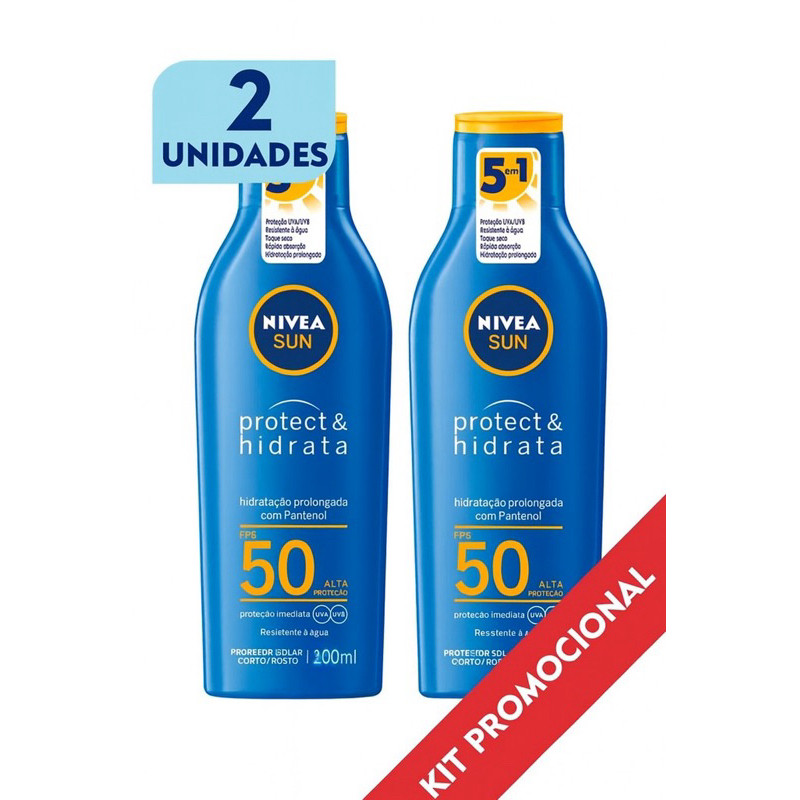 KIT 02 Protetor Solar Nivea Sun Protect & Hidrata Fps50 200ml BBB26