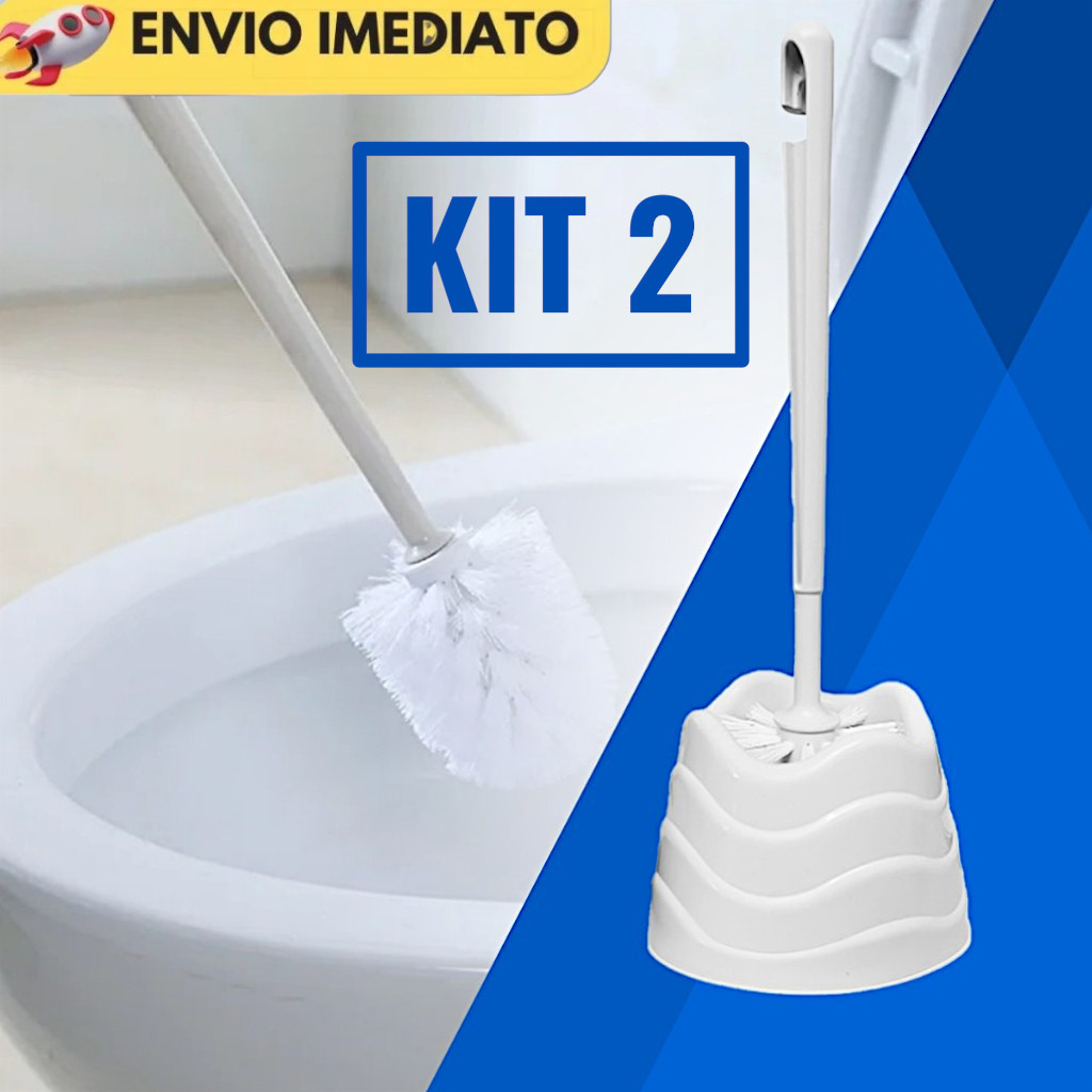Escova Sanitária Para Limpeza, Vaso com Suporte Base Plástica Banheiro WC Esfregão