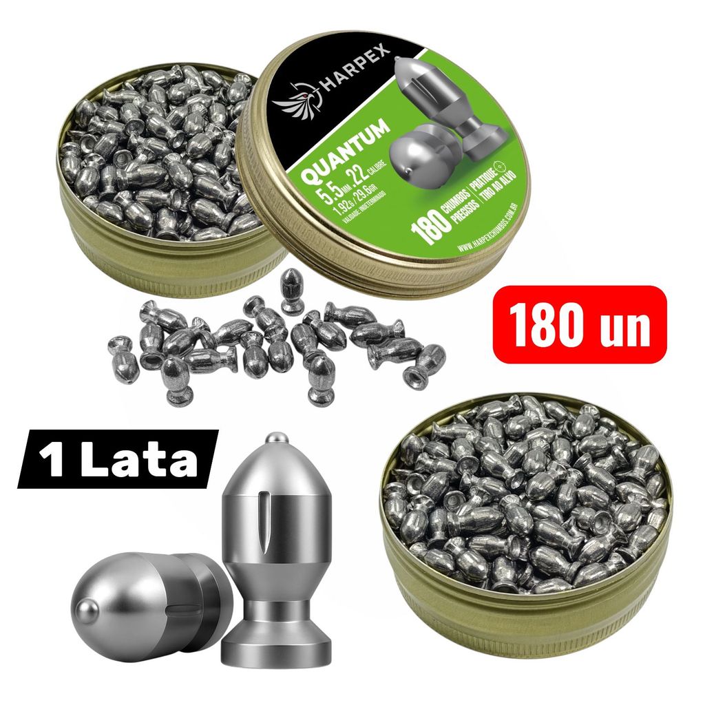 Chumbinho 5.5mm Carabina Precisão Harpex Quantum 180 Un - LATA