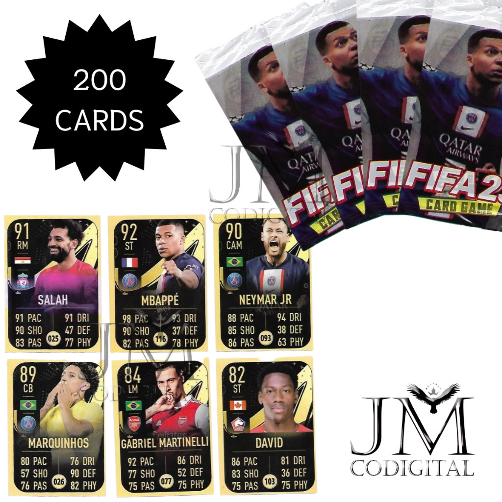 200 Figurinhas FIFA Cards Com 4 Em Cada Pacotinho 50 Total Para Bafo Jogos De Cartas e Coleção