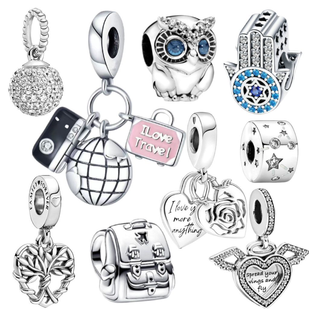 Pulseira prata 925 feminina pingente flor berloque acessório delicado