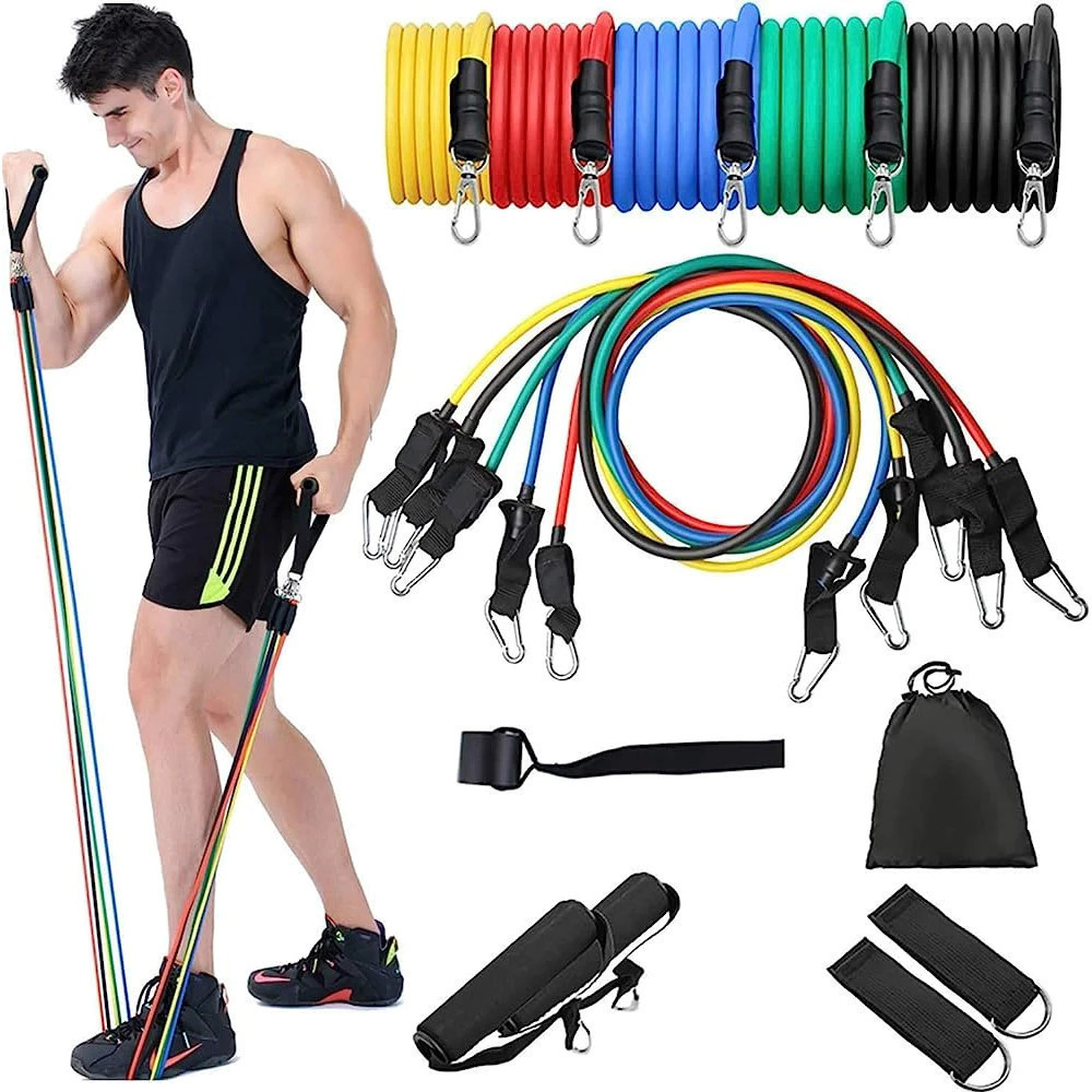 Kit 11 Power Tube Elástico Musculação Crossfit pilates yoga fitness Corda Funcional Leo Store BR