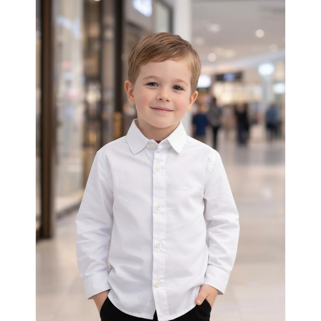 Camisa Social Infantil Manga Longa Menino Casamento Luxo