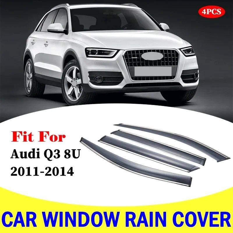 Para Audi Q3 8U 2011-2014 Viseira Da Janela Do Carro Escudo De Chuva Defletores Toldo Guarnição Capa exterior Acessórios