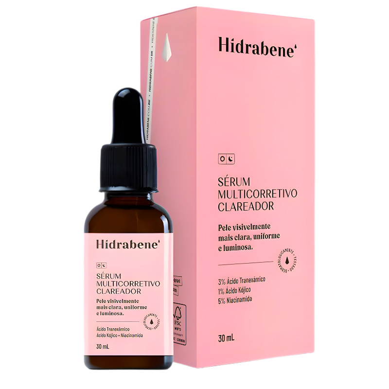 Sérum Multiclareador Hidrabene 30ml Clareia Manchas Melasma e Uniformiza a Pele - Original