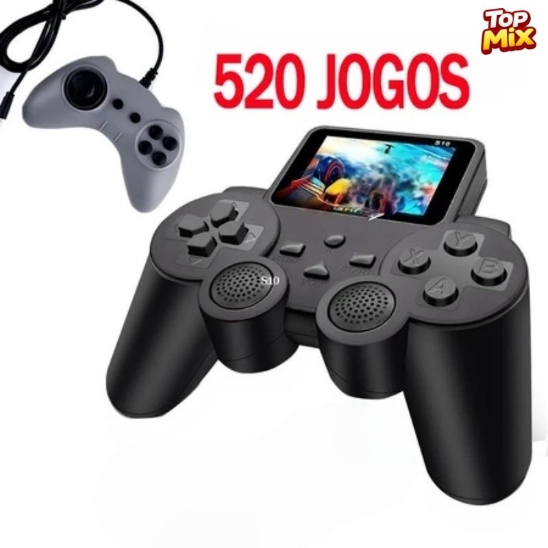 Controle de Vídeo Game Retro com Tela Led e 520 Jogos-S10