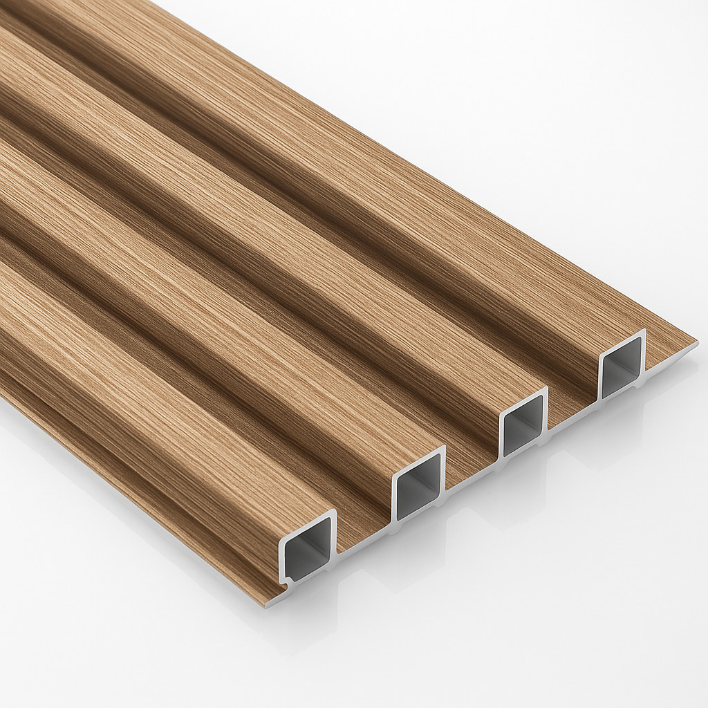 Painel Ripado PVC 3D Unid. Freijó 1,01m x 15cm Revestimento Parede Sala TV Quarto Amadeirado Luxo Interno Prático