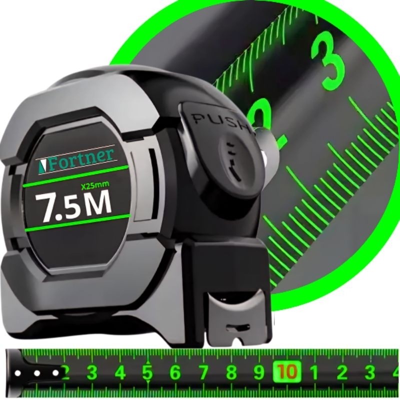 Trena Profissional Fita Métrica Fluorescente Com Trava Automático 5 M