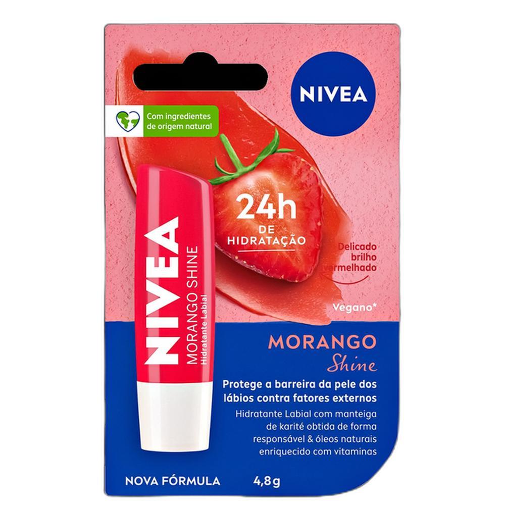 NIVEA Shine Morango - Hidratante Labial 4,8g