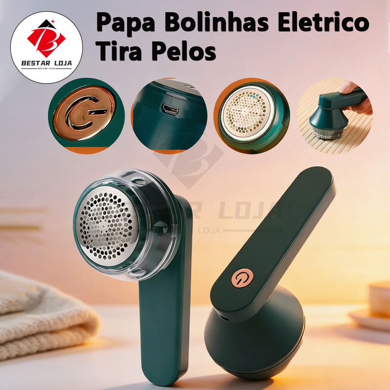 BESTAR LOJA  Papa Bolinhas Eletrico Tira Pelos de Roupas Removedor Aparador Sem Fio Recarregável