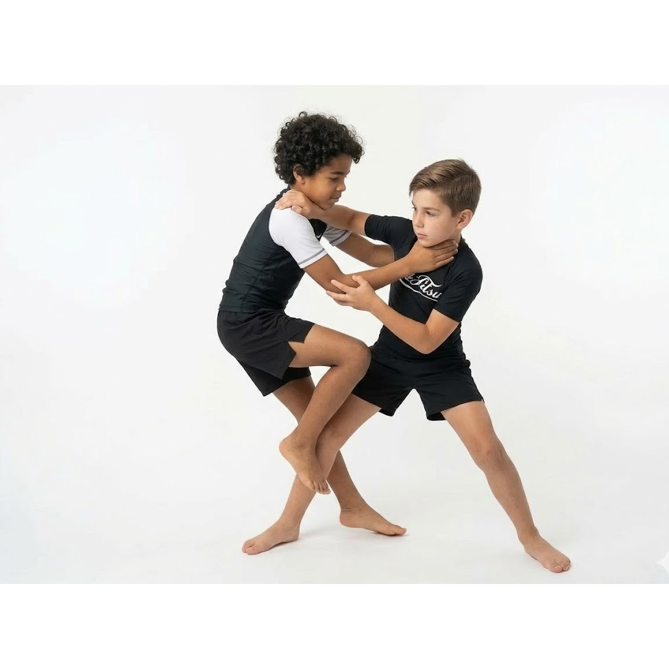 Kit 02 Rash Guard Infantil Jiu Jitsu Manga Curta - Branca / Preta