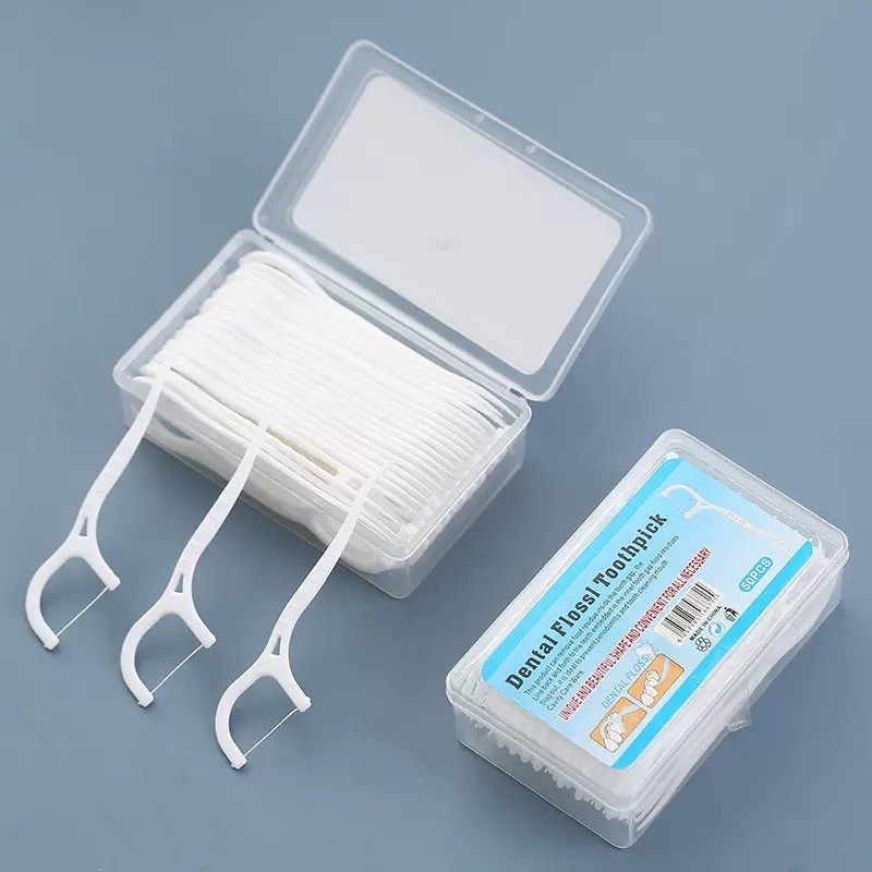 KIT 50 PÇS Fio Dental Picks Palitos Dentes Vara Dente Escova De Limpeza Interdental Pick Oral Higiene Cuidado