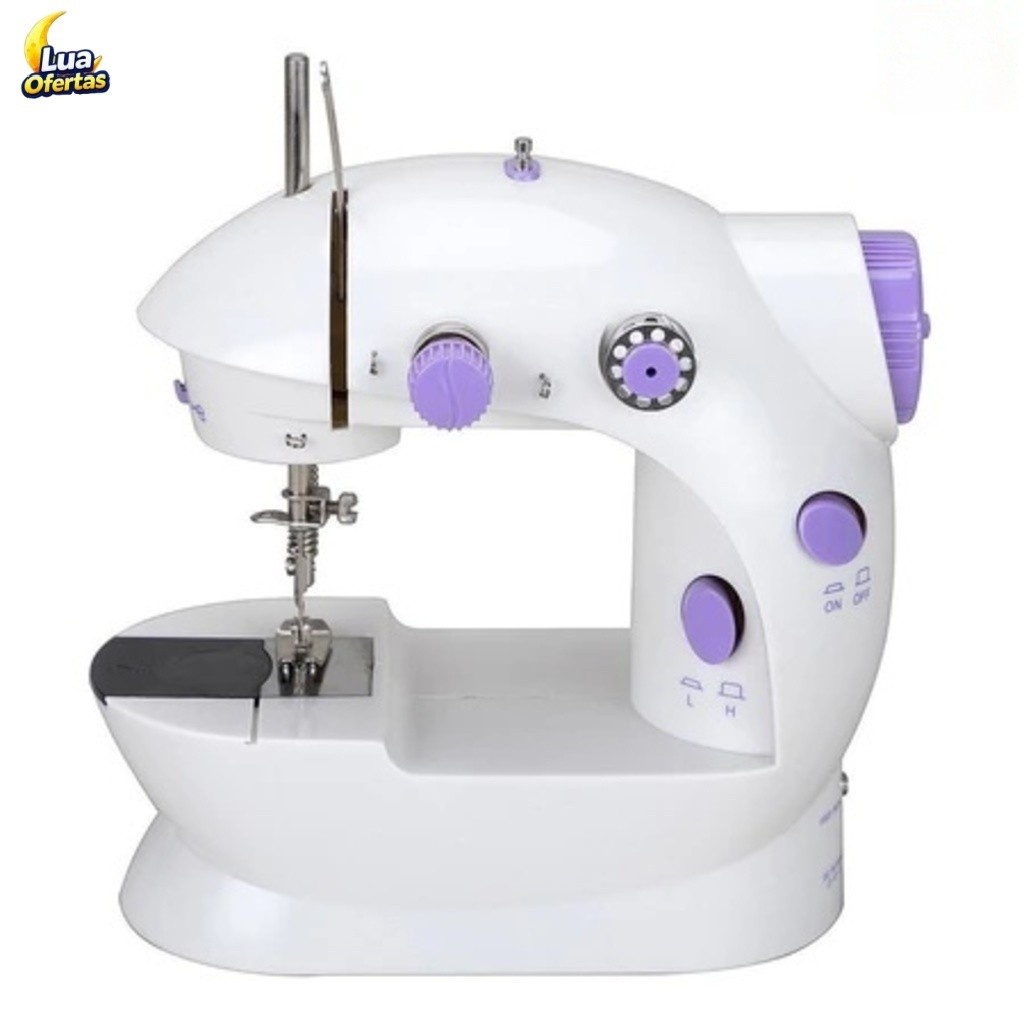 Máquina de Costura Portátil Elétrica em Miniatura com Pedal - Compatível com Tensão Bivolt 110v-220v