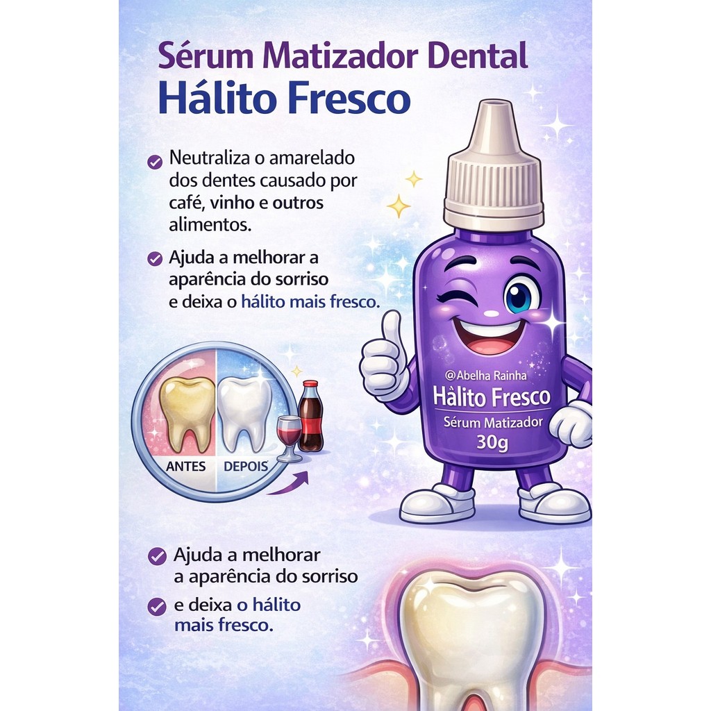Matizador Dental 30ml Dentes Brancos Hálito Fresco
