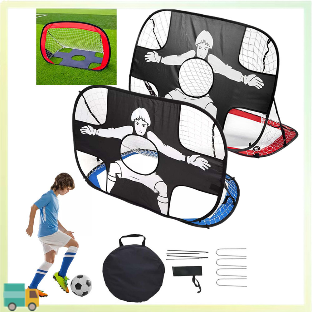 Rede de treinamento de lançamento de futebol infantil de Nylon 2 em 1 portátil ao ar livre