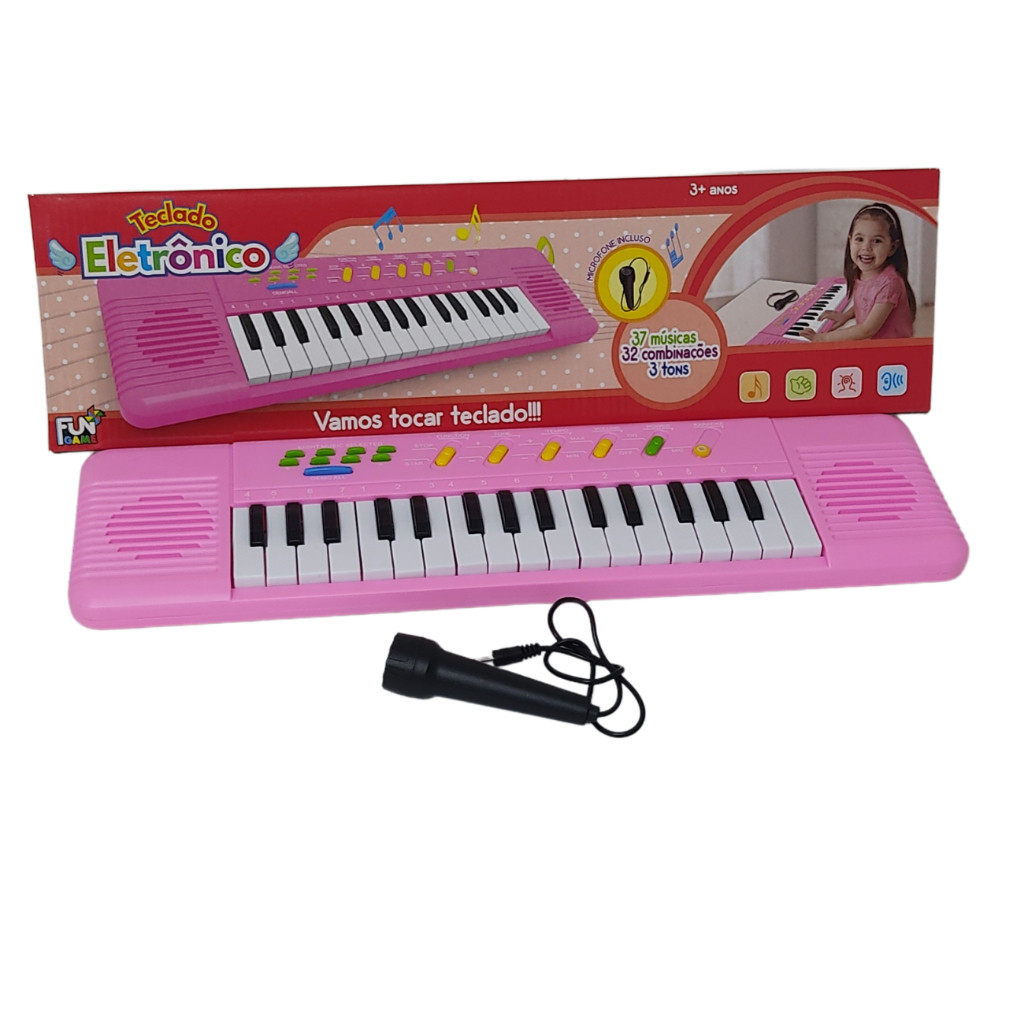Teclado Piano Com Microfone infantil  musical