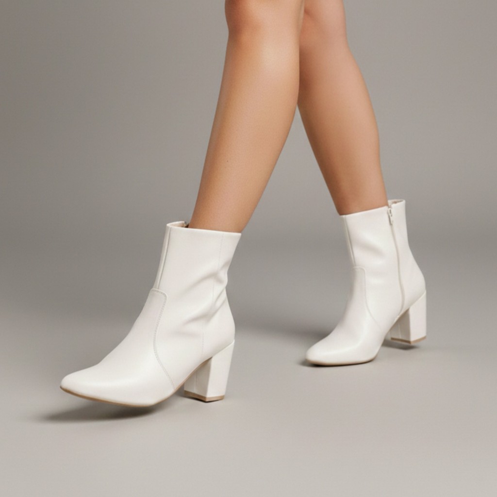 Bota Feminina Stretch Bico Fino Salto Alto Grosso Moda Rodeio