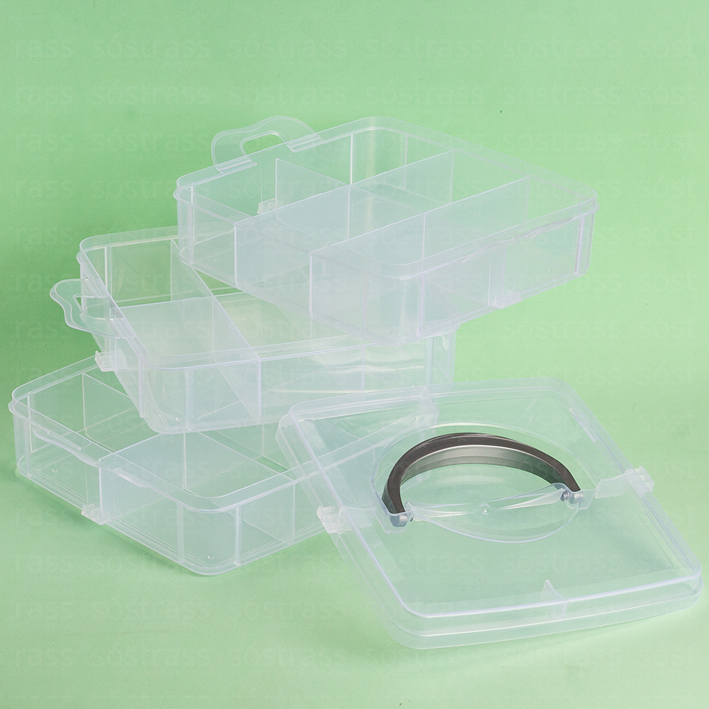 Maleta Organizadora 18 Divisórias 15x15x12x3.5cm Transparente