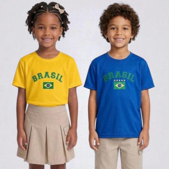 Camiseta Infantil Brasil - Torcida Oficial (Tamanhos 4 ao 16)