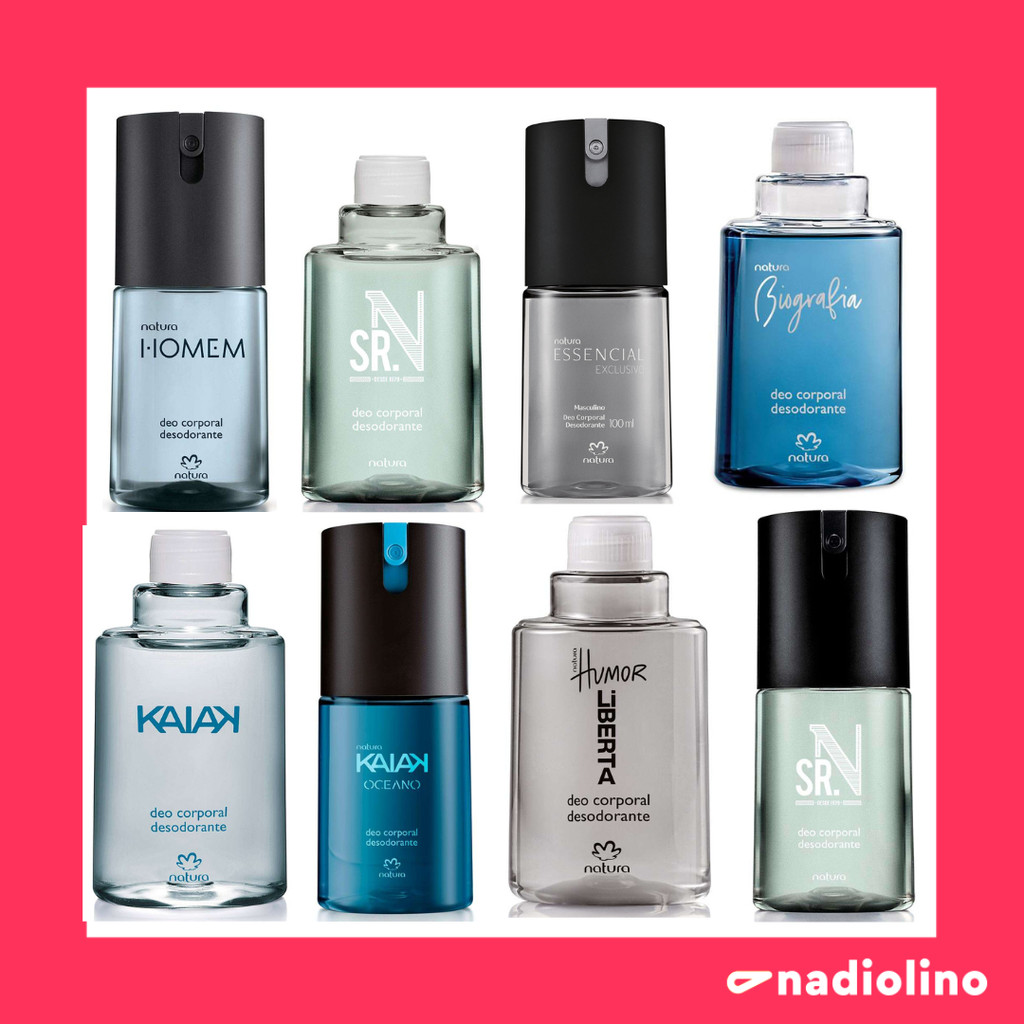 Desodorante Spray Deo Corporal Masculino Natura - 100ml Biografia, Essencial, Homem, Humor, Kaiak, Erva Doce, Sr N