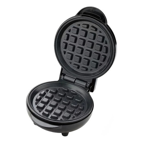 Mini Máquina De Fazer Waffle Panqueca Elétrica 600w Preto  110v ou 220v