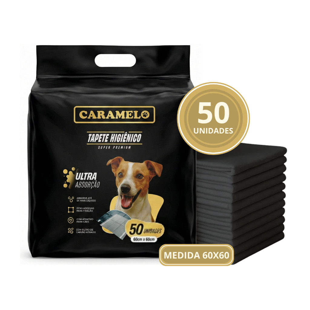 Tapete Higiênico Super Premium Com Carvão Ativado - Black - Anti Odor - Caramelo