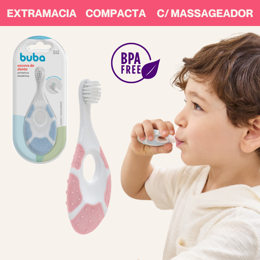 Escova de Dente Primeiros Dentinhos Extramacia Oval Massageador Gengiva