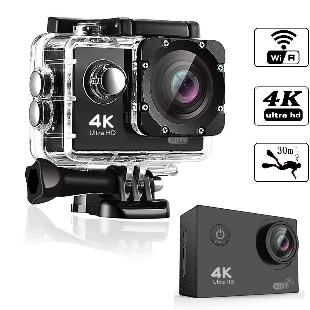 Câmera de Ação 4K Ultra HD WiFi Câmera Esportiva 30m à Prova D’Água com controle remoto