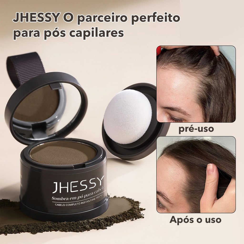 O pó para cobertura de cabelo pode cobrir a calvície, reduzir o cabelo branco e à prova d'água.