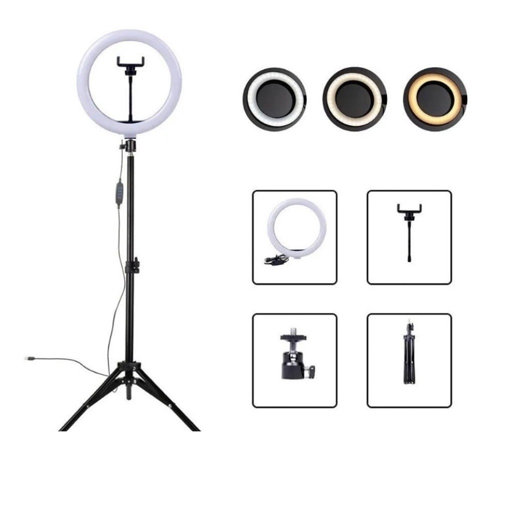 Ring Light Iluminador 10 Polegadas Com Tripé De 2.10 Metro