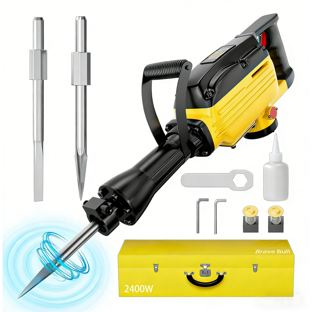 Martelete Demolidor Rompedor Impacto 2400w 65j 1900 Rpm 220v Brave Bull