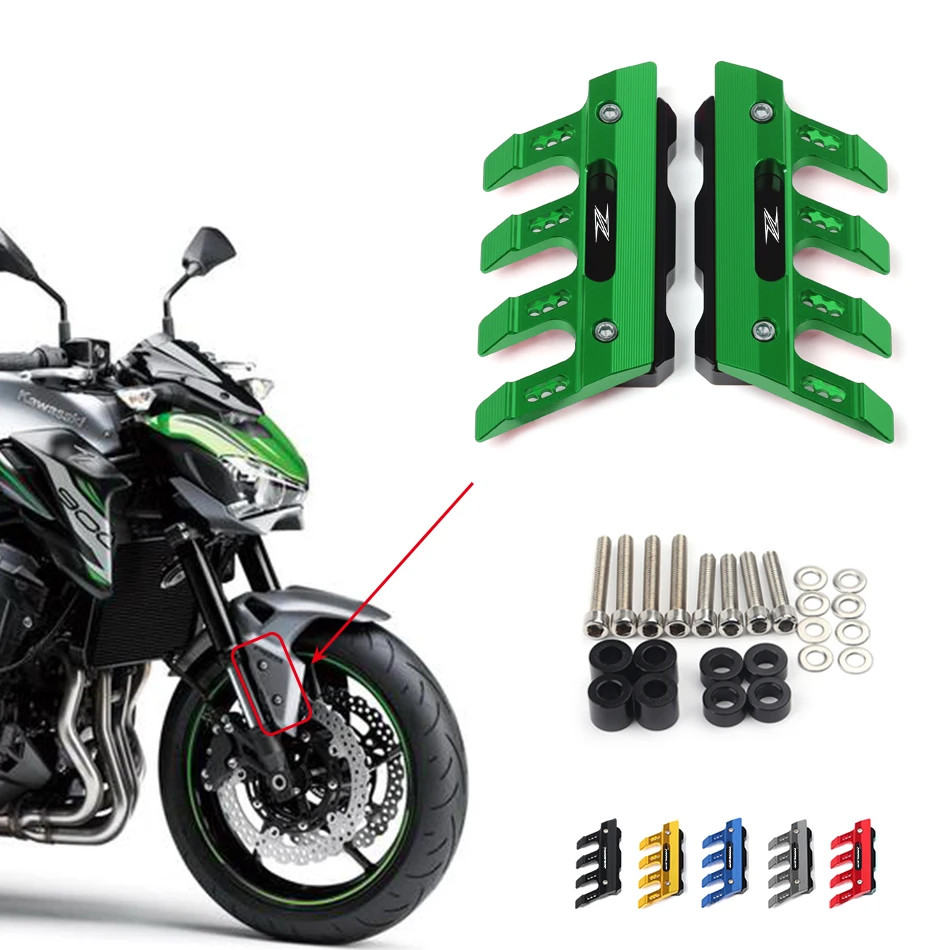 Para Kawasaki Z125 Z250 Z300 Z750 Z800 Z900 Z1000 Z1000SX Motocicleta Garfo Dianteiro Protetor Fender Guarda Acessórios 