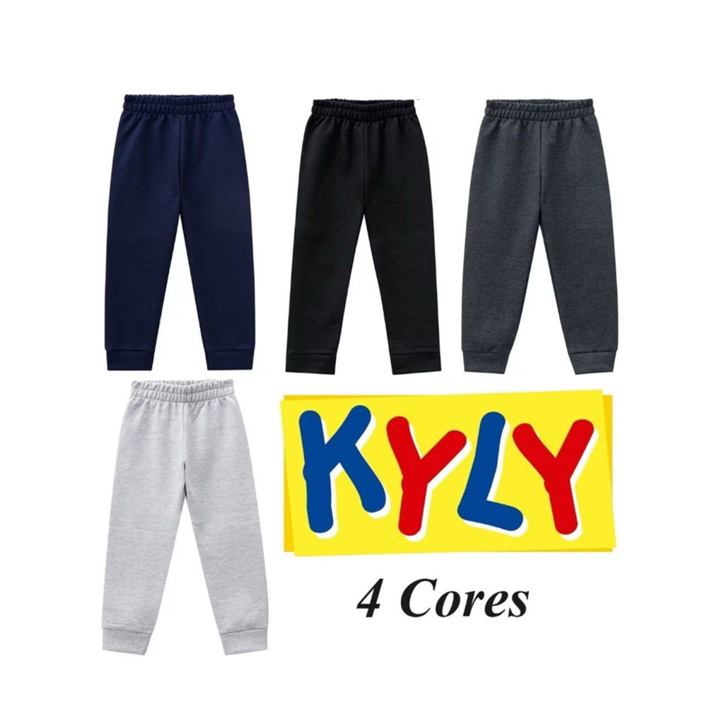 Calça Moletom Flanelada Punho Infantil Kyly Original Oferta