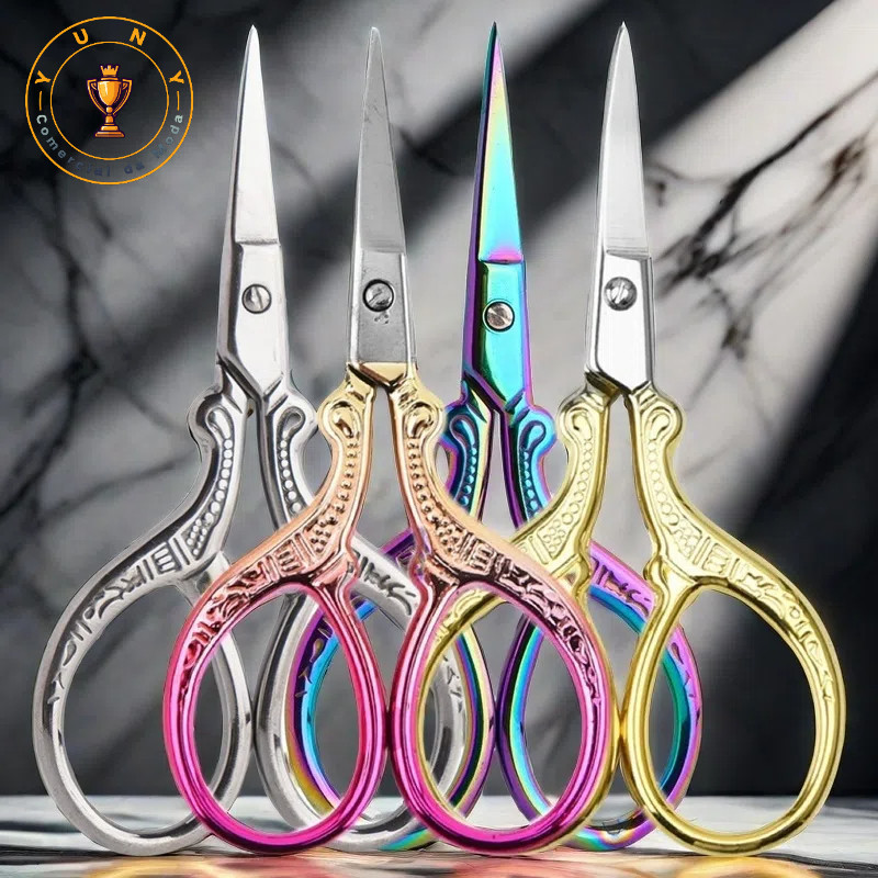 1/4 Peças Tesoura Para Corte Bordado Unha Inox 9x5 cm Multiuso Profissional