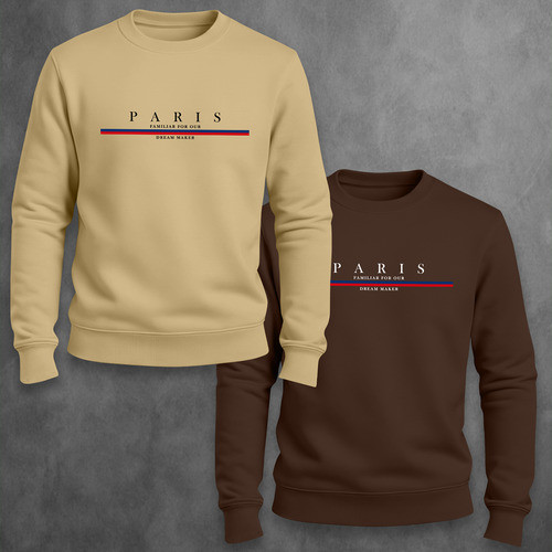 Kit 2 Blusa Moletom Paris Casaco Masculino Gola Redonda