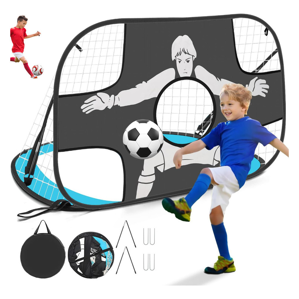 Rede De Futebol Infantil Dobrável Com Gol Duplo, Adequada Para Jogos De Futebol Infantil