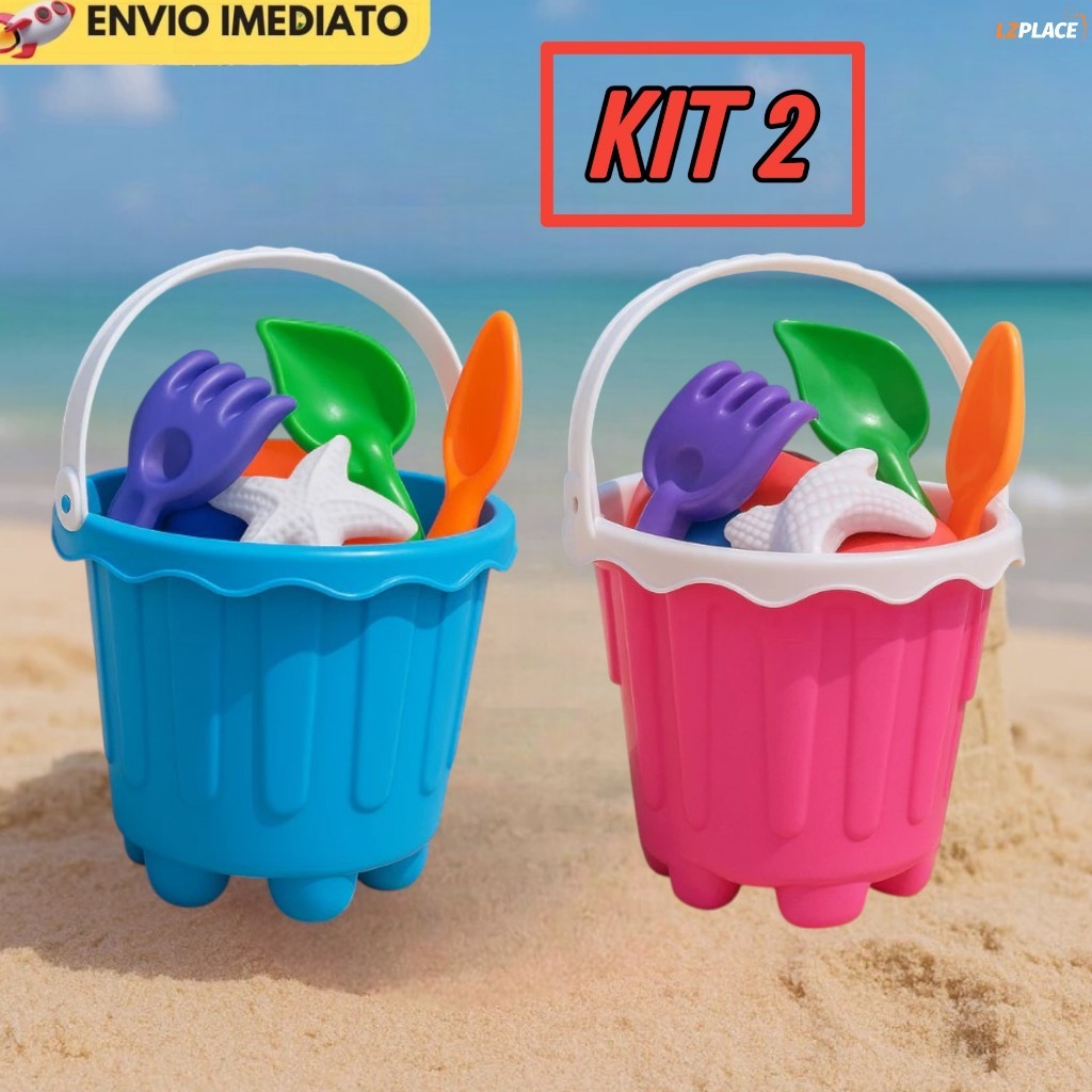 Baldinho de Praia Kit Balde Praia Castelinho Areia Infantil Completo Brinquedo p/ Criancas