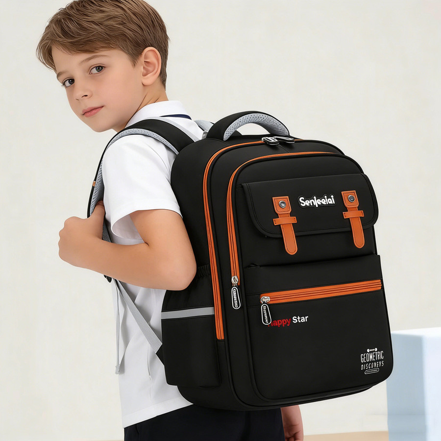Mochila escolar para meninos e meninas universal (6-12 anos) grande capacidade à prova d'água