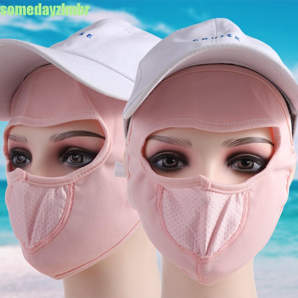 SOMEDAYZL0M Máscara Protetora Solar De Verão Ao Ar Livre Fina Malha De Seda Gelo Cor Sólida Anti-UV Proteção Para Homens