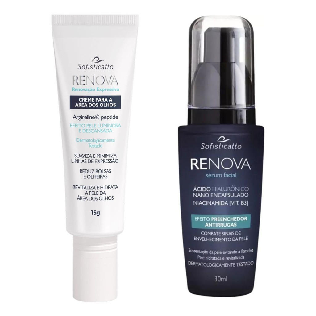 Serum Facial E Creme Reparador Reduz Rugas Olheiras Renova