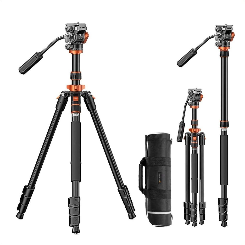 Tripé Profissional KF09.136 em Alumínio 5 Seções | Suporta até 5Kg | K234A7 + FH-03