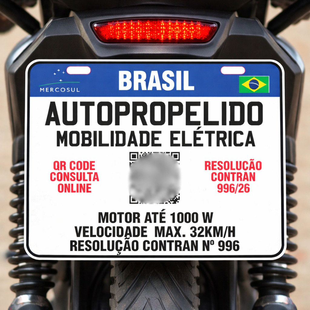 Placa QR 1000W Moto Elétrica Bike Elétrica Brasil